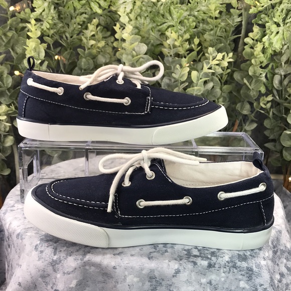 Gymboree Navy Canvas Lace Up Boat Shoe Boys 2M ☀️Gently Pre-Loved Condition☀️ - Picture 6 of 10